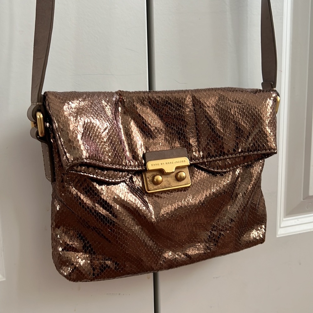 Marc By Marc Jacobs Metallic Bronze Gold Hardware Crossbody